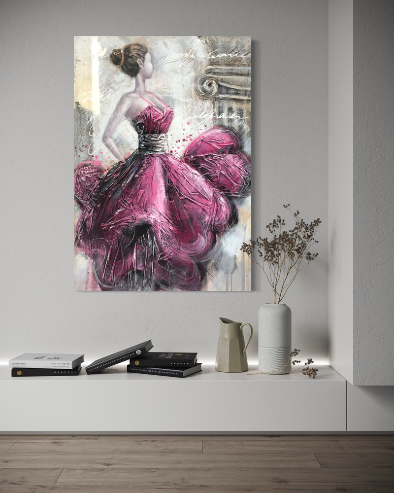 A painting of a woman in a dress