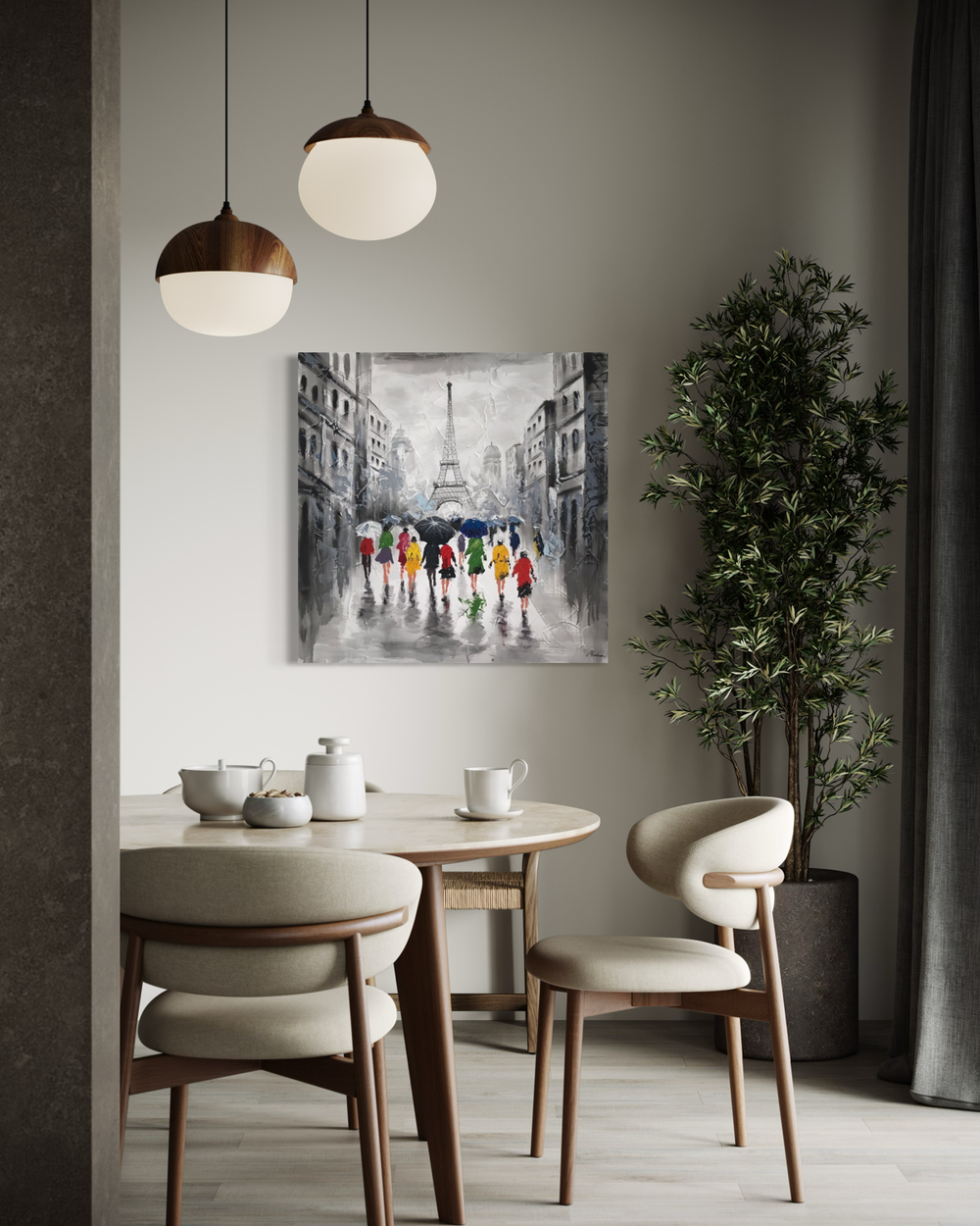 A painting with the Eiffel Tower