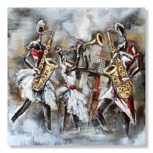 Wall art with a saxophone