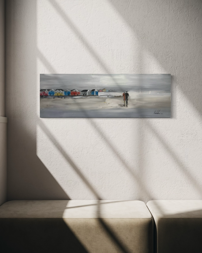 A painting with a couple on a walk