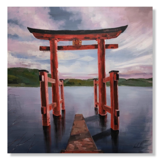A painting with a Japanese motif