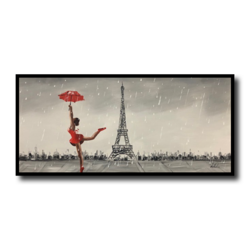 A painting with a ballerina