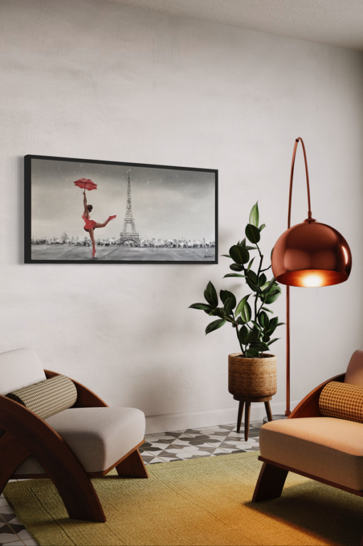 A painting with a ballerina