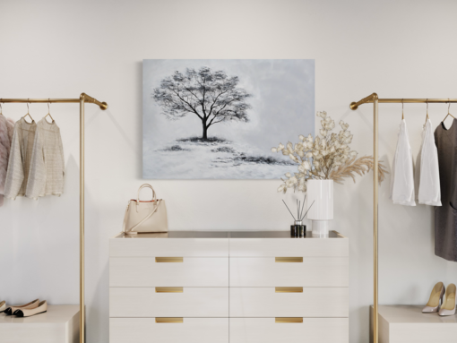 A painting with a tree