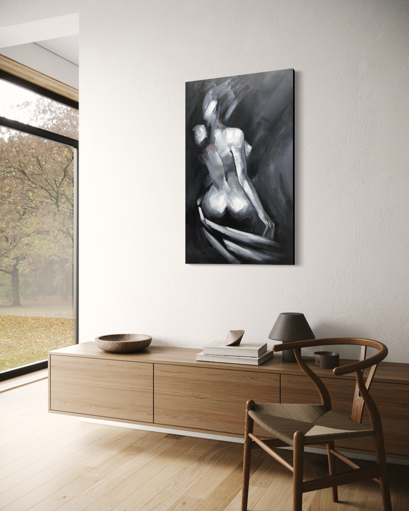 A painting with a naked woman