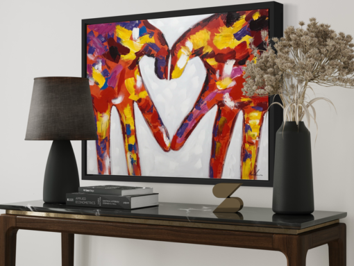 A painting with a heart