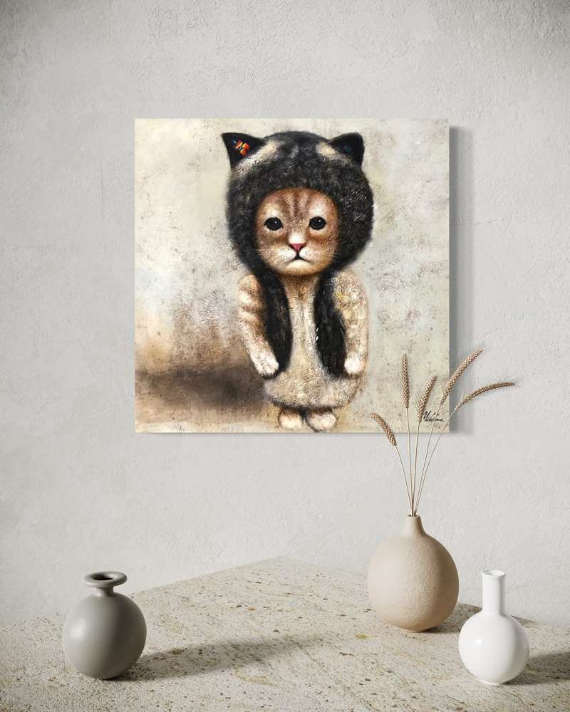 A painting with a cat