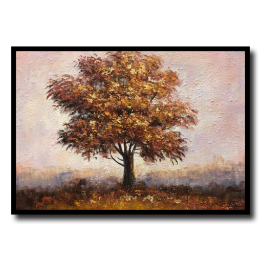 A painting with a tree