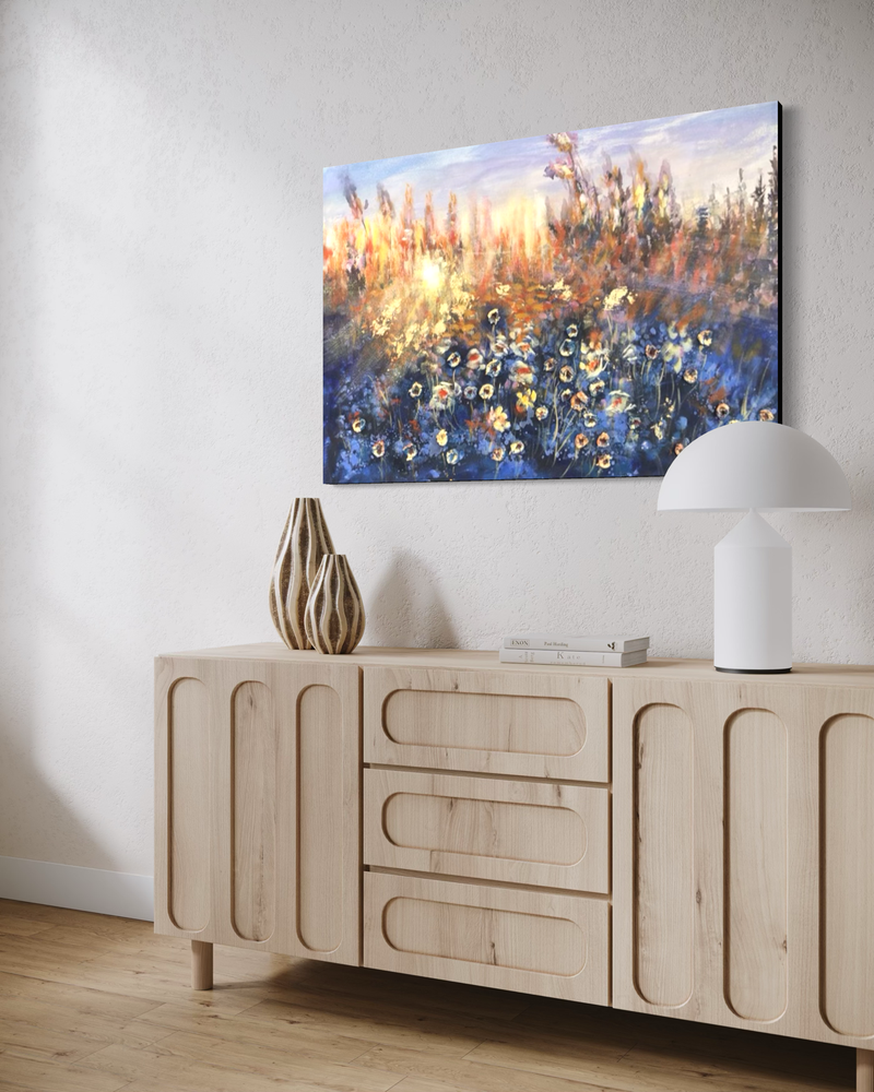 A painting of a beautiful sunrise