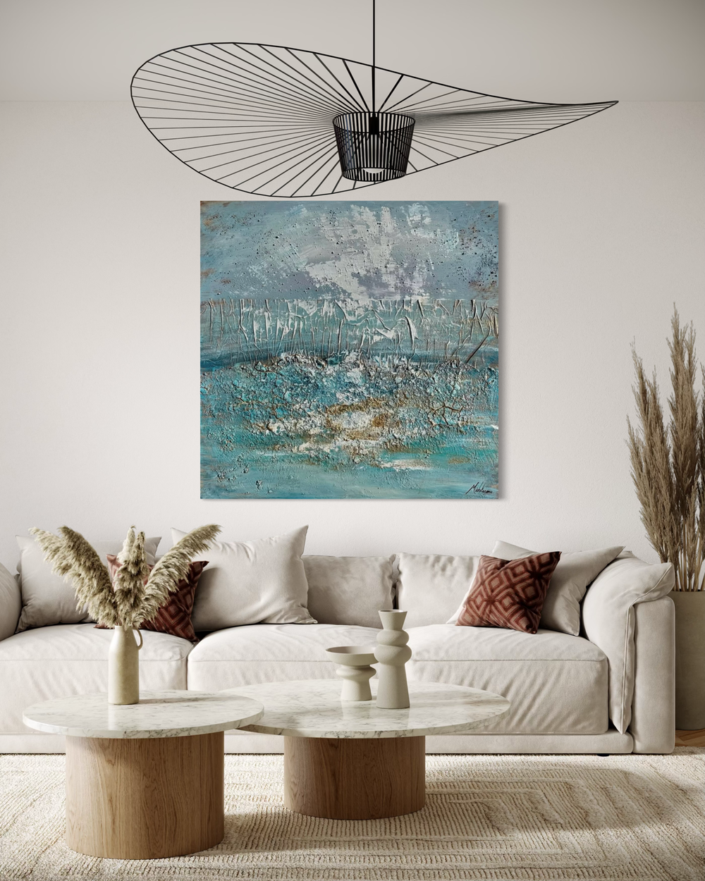 A painting with an abstract motif