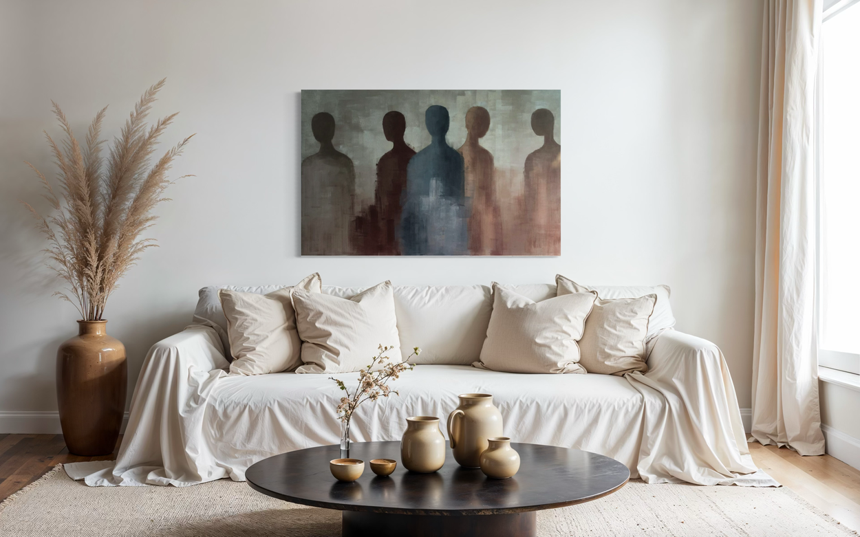 A painting with people
