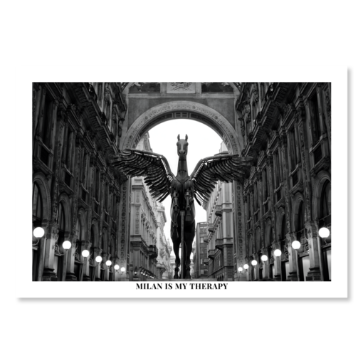 A poster with the horse in Milan