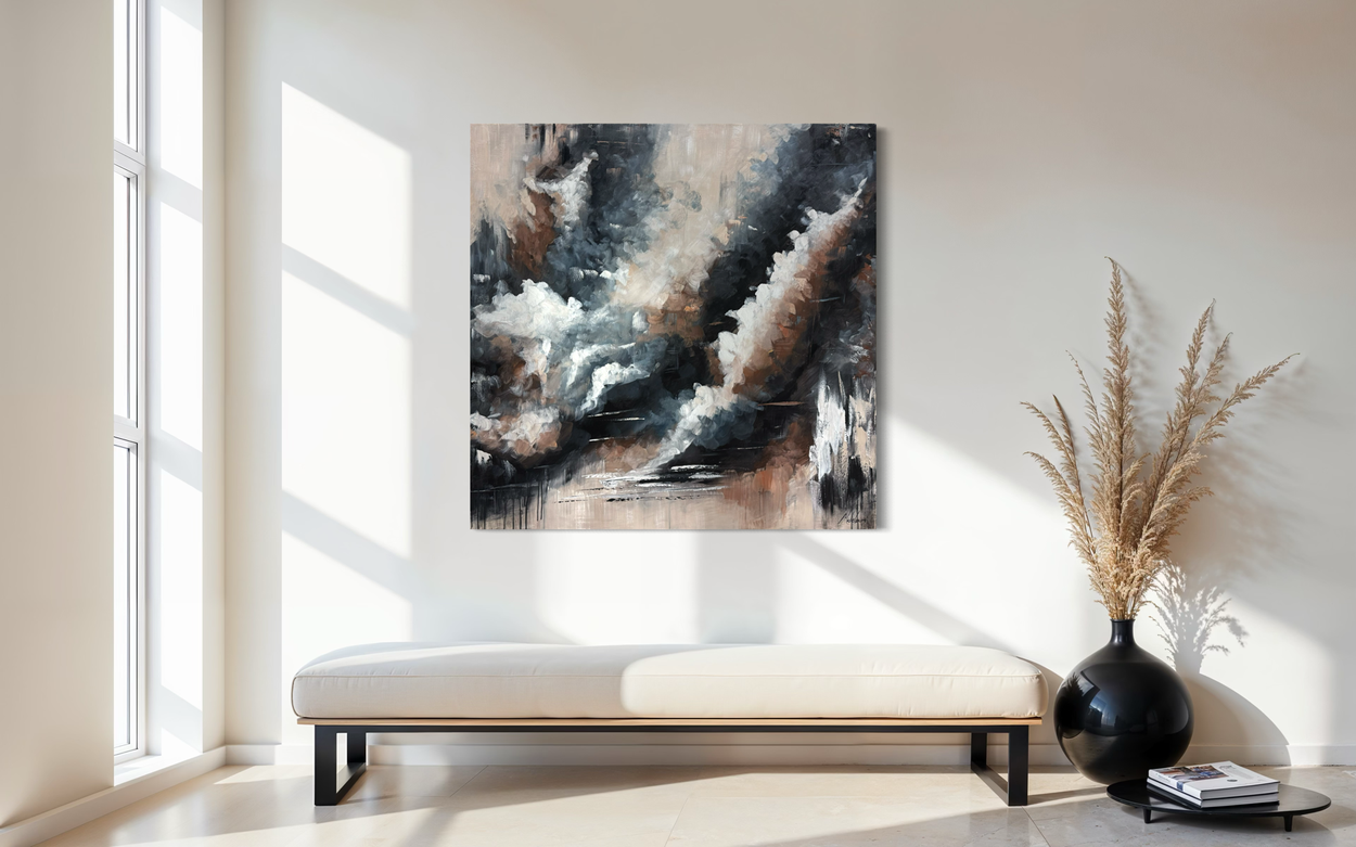  an abstract painting in earthy tones