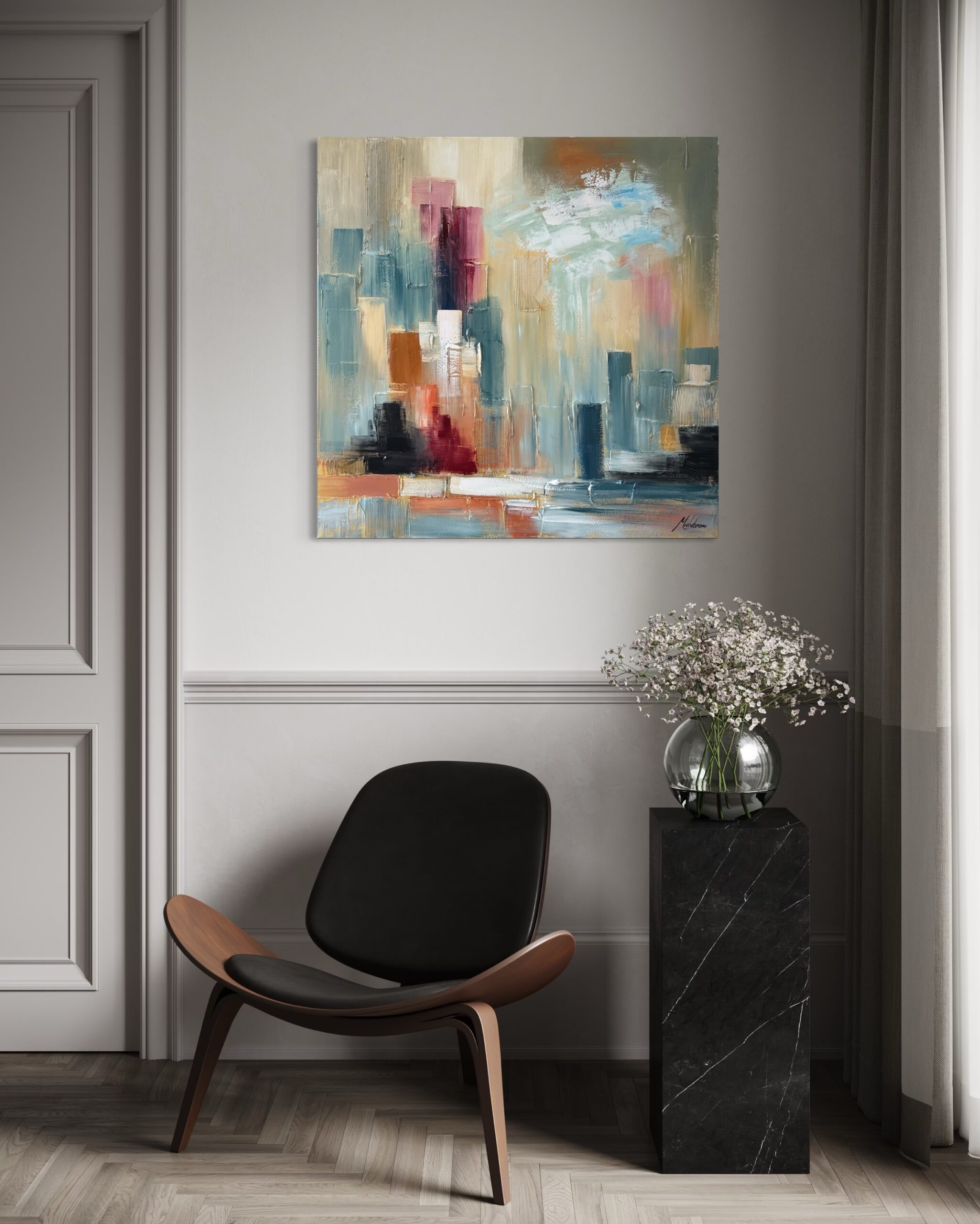 An abstract city painting