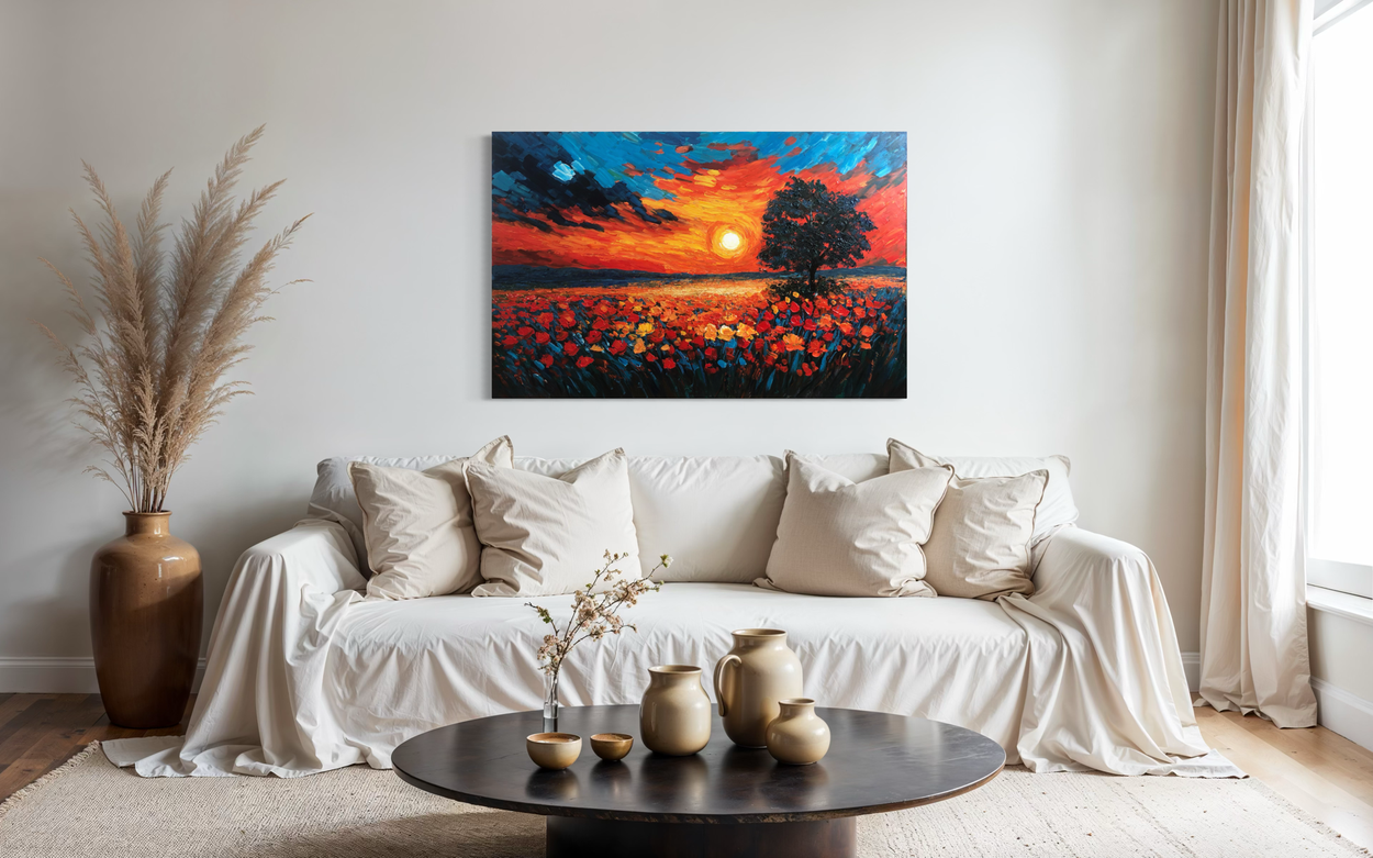 An impasto landscape painting