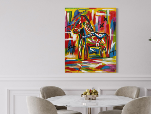 A painting of a Dala horse