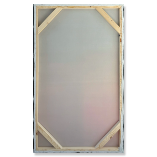 The wooden frame of the painting