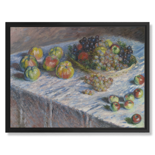Claude Monet – Apples and Grapes, 40×30 cm, canvas in black float frame