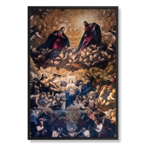 Jacopo Tintoretto – Gloria del Paradiso, 80×120 cm, canvas in black floating frame (Timeless Masterpieces – the divine)