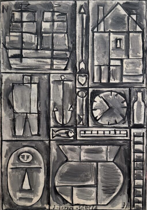 Joaquín Torres-García – Composition (1931), canvas print on stretcher bars