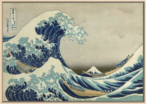 Canvas with the artist Katsushika Hokusai - Under the Wave off Kanagawa