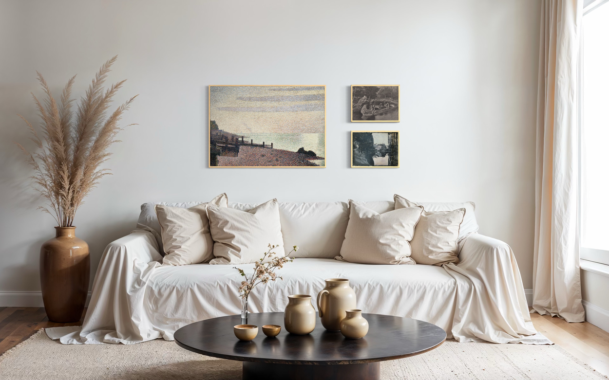 The Blue Horizon – a curated poster collection featuring Choiselat, Remington and Seurat. A poetic study of light, landscape and movement.