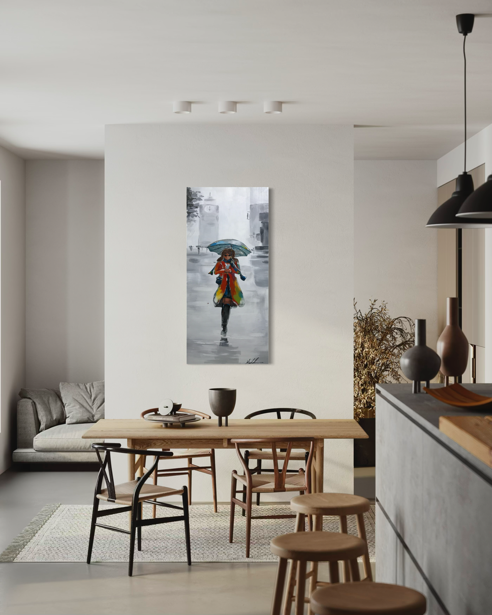 A painting with motifs from London
