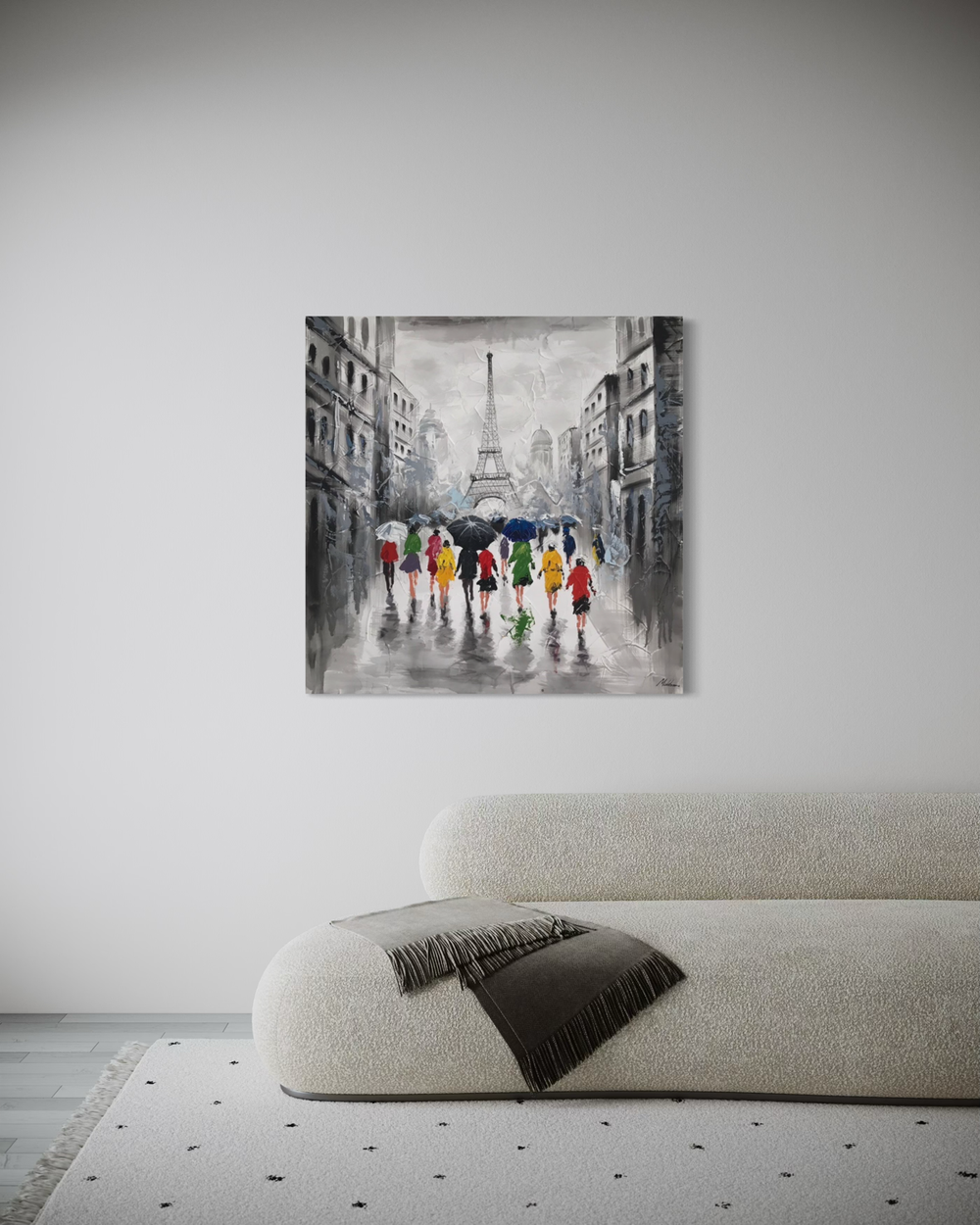 A painting with the Eiffel Tower