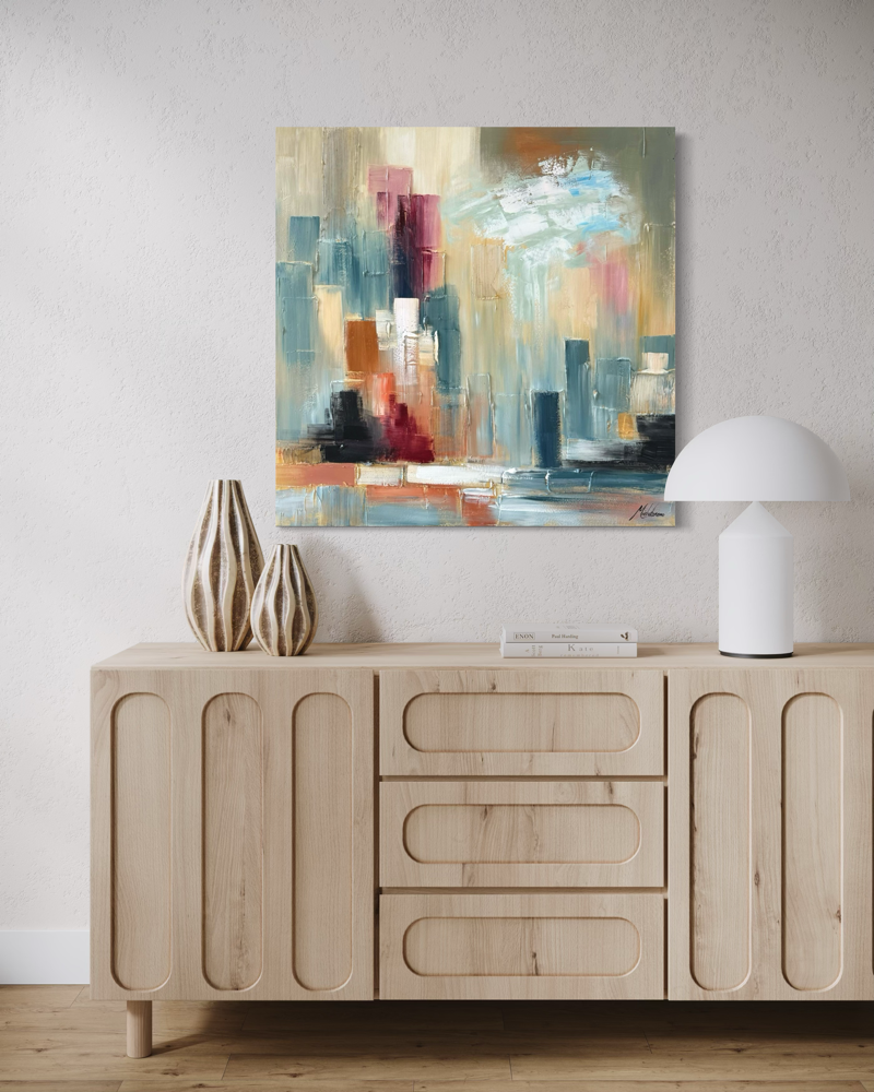 An abstract city painting