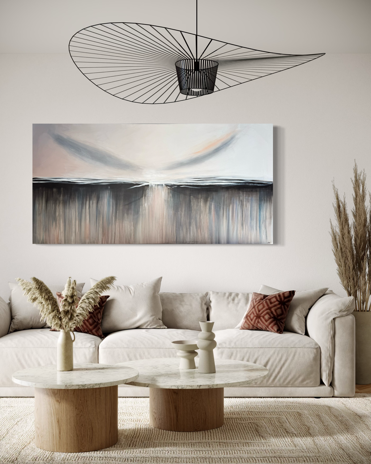 Abstract hand-painted canvas artwork – modern wall art for stylish interiors from Kunstlageret.